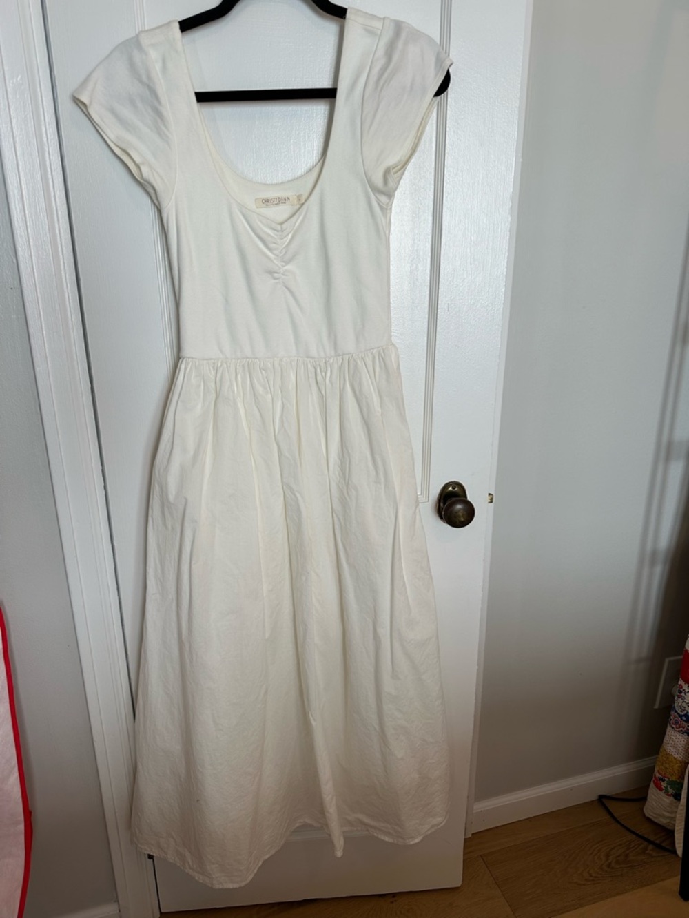 Christy Dawn Monica Antique White Cap Sleeve Midi Dress S - Picture 4 of 4